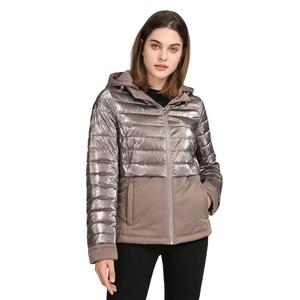 Women Puffer <b>Jacket</b> With Detachable Hat Winter Coat Full Sleeve Solid Color Zipper Closure Regular Length - Product Image 5