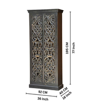 Armoire moderne noire en teck massif sculpté à la main, portes doubles, étagères réglables, pour chambre, appartement, hôtel, maison