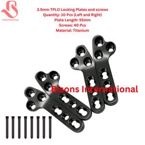 BISONS Wholesale 3.5mm <b>Titanium</b> TPLO Locking <b>Plate</b> and Screws 55mm Length Reusable Veterinary Orthopedic Implant - Product Image 2