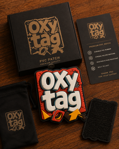 Patch en caoutchouc 3D Oxytag avec logo en relief et motif flèche, badge décoratif autocollant pour cadeaux, prix de gros, conception OEM - Product Image 5