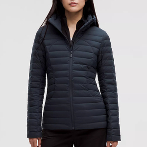 High Quality OEM ODM Women's Hooded Down Coat Solid Color Full <b>Sleeve</b> Zipper Closure Winter Warm Outerwear Casual Style - Product Image 1