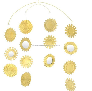 Adorno navideño de metal Adorno de latón Grabado Guirnalda plana - Product Image 3