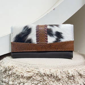 Nueva llegada tallado en relieve impresión cartera embrague teléfono caso elegante cuero de vaca gran oferta cuero occidental multiusos carteras - Product Image 4