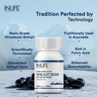 Capsules de résine de Shilajit 250 mg, origine himalayenne, 75 % de composés fulviques, 80 oligo-éléments, 60 gélules molles