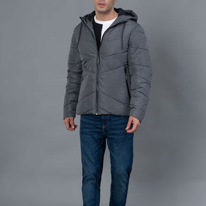 Blouson matelassé à capuche pour homme, très chaud, avec rembourrage isolant, manches longues, style bulle, fermeture éclair - Product Image 5