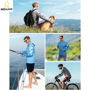Chemise à capuche de pêche pour homme - Protection solaire UPF 50+ - Chemises à manches longues avec masque facial en maille - Product Image 5