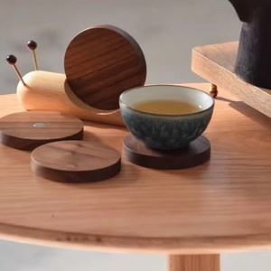 Ensemble de sous-verres en bois en forme d'escargot, faits à la main, style nordique, en bois naturel et résine époxy, décoration de table de REHMAN CRAFT - Product Image 4