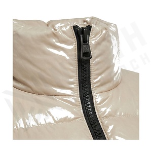 Hooded Quilted Waterproof <b>Bubble</b> Jacket Black Full Sleeve Winter Windproof Cotton Shell Knitted Fabric Polyester Filling Stand - Product Image 4