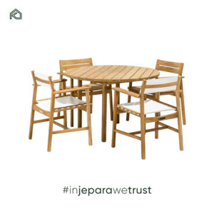 Silla de Comedor Moderna de Madera de Teca Sólida de Primera Calidad, Resistente a la Intemperie, Juego de Comedor para Exteriores y Muebles de Jardín - Ruci - Product Image 5