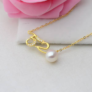 Collar con Colgante de Plata S925 para Mujer, Accesorios DIY, Joyería 520 Te Amo, Juego de Colgantes Vacíos con Perla, Cadena 423, Joyería para el Cuello - Product Image 5