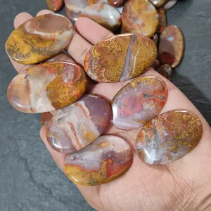 MAHNAJGEMS High Grade Seam Agate Natural Multi-<b>Colour</b> Cabochon Handmade High Quality Crystal Quartz Opal Quartz Moissanite Jade - Product Image 6