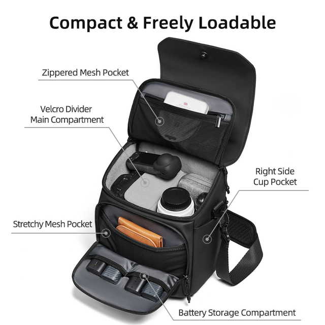 Professional Camera Sling Video Bags for Outdoor Photography Camera Equipment Bag with Tripod Holder Small Bag