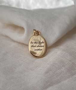 Oval Pendant Personalized Engravable Custom <b>Initial</b> Charm Minimalist Plain Disk Medallion Fine Jewelry Charms Only 14k 18k Solid - Product Image 5