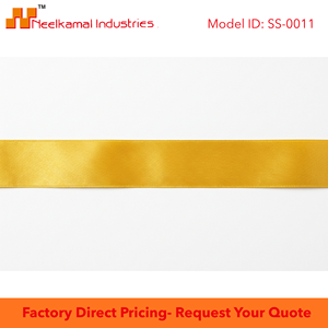Ruban satiné jaune simple face brillant en polyester de 25 mm de Neelkamal Industries pour emballage cadeau, nœuds de fête, emballage, vente en gros, décoration - Product Image 6