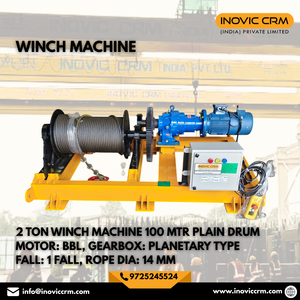 Treuil électrique industriel INOVIC CRM 2 tonnes avec câble en acier robuste |   Capacité de charge de 2000 kg pour les opérations de grue - Product Image 4