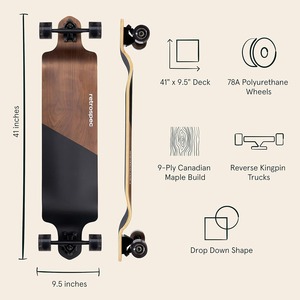 ลองบอร์ด Tidal Drop Down - ขนาด 41 นิ้ว แผ่นเด็คกว้างพิเศษ แข็งแรง ทนทาน ทำจากไม้เมเปิลแคนาดา 9 ชั้น - Product Image 4