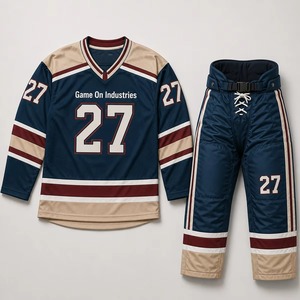 Customized Logo Print On Front Men's Ice Hockey Jersey With <b>Padded</b> <b>Pants</b> Sublimated Team Screen Printing Lightweight Uniform Set - Product Image 1