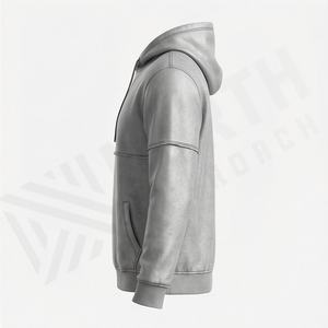 Hoodie surdimensionné élégant pour homme, design vintage délavé avec poche avant, confortable, personnalisable pour l'hiver. - Product Image 3