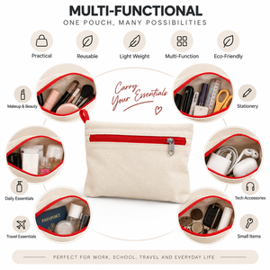 Bolsa de Maquillaje de Lona Personalizada con Cierre, Estuche Cosmético Resistente al Agua, Plegable, para Viajes y Uso Diario - Product Image 6