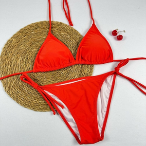 Ensemble de bikini imprimé slim fit pour femmes, 2 pièces, taille haute, maillot de bain en polyester, vêtements de plage tendance, maillot de bain d'été - Product Image 2