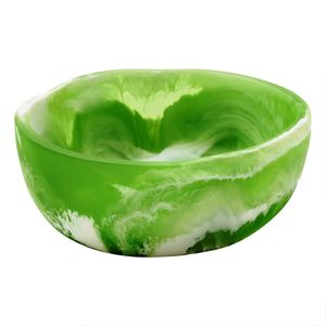 Bol en céramique fait main, design marbré vert, style moderne poli, pour servir les aliments, usage domestique - Product Image 1