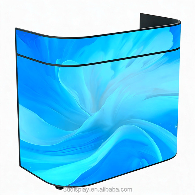 GOB Public Reception Desk and Broadcast Desk P2.5 & P1.86 Modern TV News Room Receptionist Front Desk Table