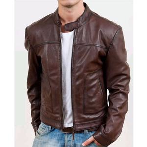 Leather <b>Jacket</b> for Winter Brown Color Best Quality Men's Casual Leather <b>Jacket</b> <b>Slim</b> <b>Fit</b> Wholesale Price High Quality <b>Jacket</b> - Product Image 2
