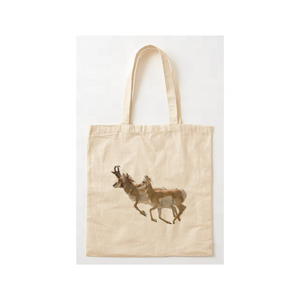 Durable Bohemian Reindeer Embroidered Custom Indian 100% Cotton Lightweight Sustainable Handmade Daily Use Recyclable <b>Tote</b> <b>Bag</b> - Product Image 1