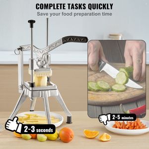 Affettatrice Professionale Kattex per Verdura e Frutta con Lama da 1/2 Pollice, Taglierina per Patatine Fritte e Affettatrice per Cipolle in Acciaio Inox - Product Image 3