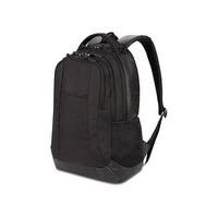 Sac à dos pour ordinateur portable en polyester gris moderne avec fermeture éclair, poche avant et poches latérales en mesh, poignée souple unisexe