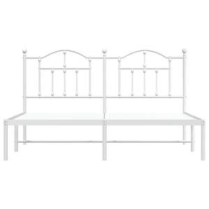 Cadre de lit double en acier blanc thermolaqué, cadre de lit en métal - Product Image 5