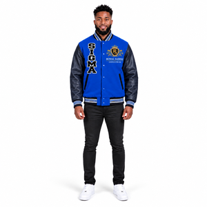 แจ็คเก็ต Letterman สไตล์คลาสสิก พร้อมแพทช์แบบกำหนดเอง แขนเสื้อตัดสี และบริการปรับแต่งแบรนด์ สำหรับผู้ค้าปลีกแฟชั่น - Product Image 6