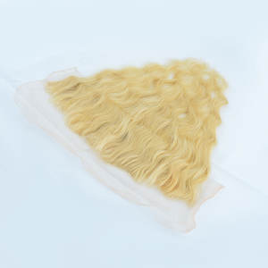 613 Blonde Straight Frontal 13X4 Paquetes de trama Extensiones de cabello brasileño frontal a juego Extensiones de cabello humano rubio ceniza indio - Product Image 1