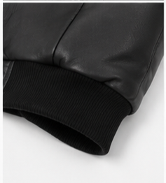 <b>Men's</b> <b>Leather</b> <b>Faux</b> Fur Bomber <b>Jacket</b> Autumn Wear - Product Image 5