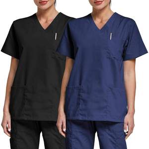Wholesale Top Pants Short Sleeve Beauty Hospital Staff Uniform Women Men <b>Doctor</b> Nurse Signature Pocket Zip Scrub Scrubs <b>Set</b> - Product Image 3