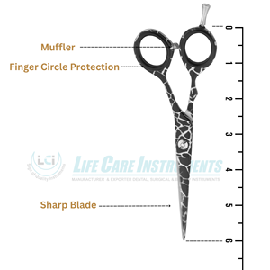 กรรไกรตัดผมมืออาชีพ สแตนเลส สีดำ ขาว ดำ-ขาว ลายทอง สำหรับร้านเสริมสวย ใช้งานได้คมกริบ - Product Image 6