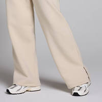 Pantalon de survêtement pour femme en gros, personnalisable avec logo, taille élastique, couleur unie, décontracté, hiver, coupe oversize
