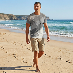 Camiseta Casual de Jersey para Hombre, Tallas Grandes, Transpirable, con Estampado Digital Personalizado, Diseño Multicolor, Antipilling en la Parte Delantera - Product Image 5
