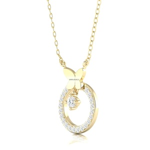 Colgante de Mariposa con Diamante Cultivado en Laboratorio, Oro de 10K, 14K, 18K, Plata de Ley 925, 935, Joyería Fina - Product Image 3