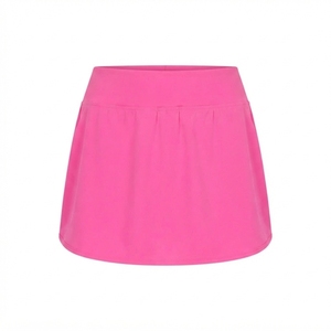 กระโปรงทรงเอไลน์สั้นสำหรับผู้หญิง ผ้าโพลีเอสเตอร์ 100% สีพื้น จีบระบาย สไตล์ลำลองสำหรับฤดูร้อน มีกระเป๋าเอว ระบายอากาศได้ดี - Product Image 1