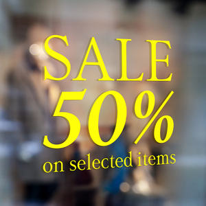 Pegatinas de Vinilo Amarillo Personalizadas, Autoadhesivas, Resistentes al Agua, a los Desgarros y a los Rayos UV, para Escaparates, Letreros Navideños - Product Image 1