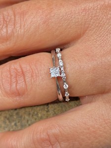 Classic Women's 925 <b>Silver</b> Plated Rhodium Eternity Band <b>Ring</b> With Natural Round Diamond Pave Setting For Engagement - Product Image 4