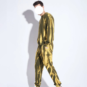 Survêtements de course légers tie-dye 100 % coton respirants et confortables avec cordon de serrage, coupe ajustée pour l'été - Product Image 4