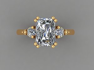 Luxury Gold Silver Ladies <b>Ring</b> Yellow White Rose Gold Finish Moissanite CVD Colour Stone <b>CZ</b> EGL VVS2 D Radiant Round 1.20 CTS VS - Product Image 2