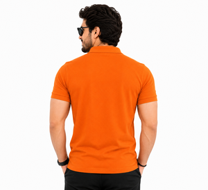 Custom <b>Orange</b> <b>Polo</b> Shirt for Men | Premium Polyester Embroidered Logo <b>Polo</b> | Breathable Quick Dry Corporate Uniform Shirt - Product Image 4