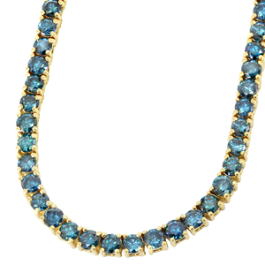 Collier chaîne tennis de luxe en diamant bleu, bijoux de mode affirmés, prix - Product Image 1