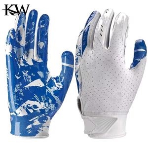 Gants de football américain de style nouveau, logo personnalisé, antidérapants, sangle de poignet réglable, design à doigts entiers - Gants de sport unisexes - Product Image 1