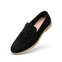 Mocassins en cuir véritable et daim à pampilles, à enfiler, bout rond, durables, souples, avec doublure antidérapante, chaussures décontractées pour hommes