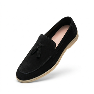 Mocasines de Cuero Genuino con Borlas, Punta Cerrada, Forro Antideslizante, Zapatos Casuales para Caminar para Hombre - Product Image 3