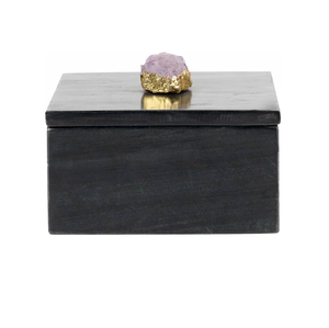 Boîte de rangement multifonctionnelle en marbre de luxe, design moderne et durable, avec couvercle, pour cotons-tiges et cure-dents - Product Image 6